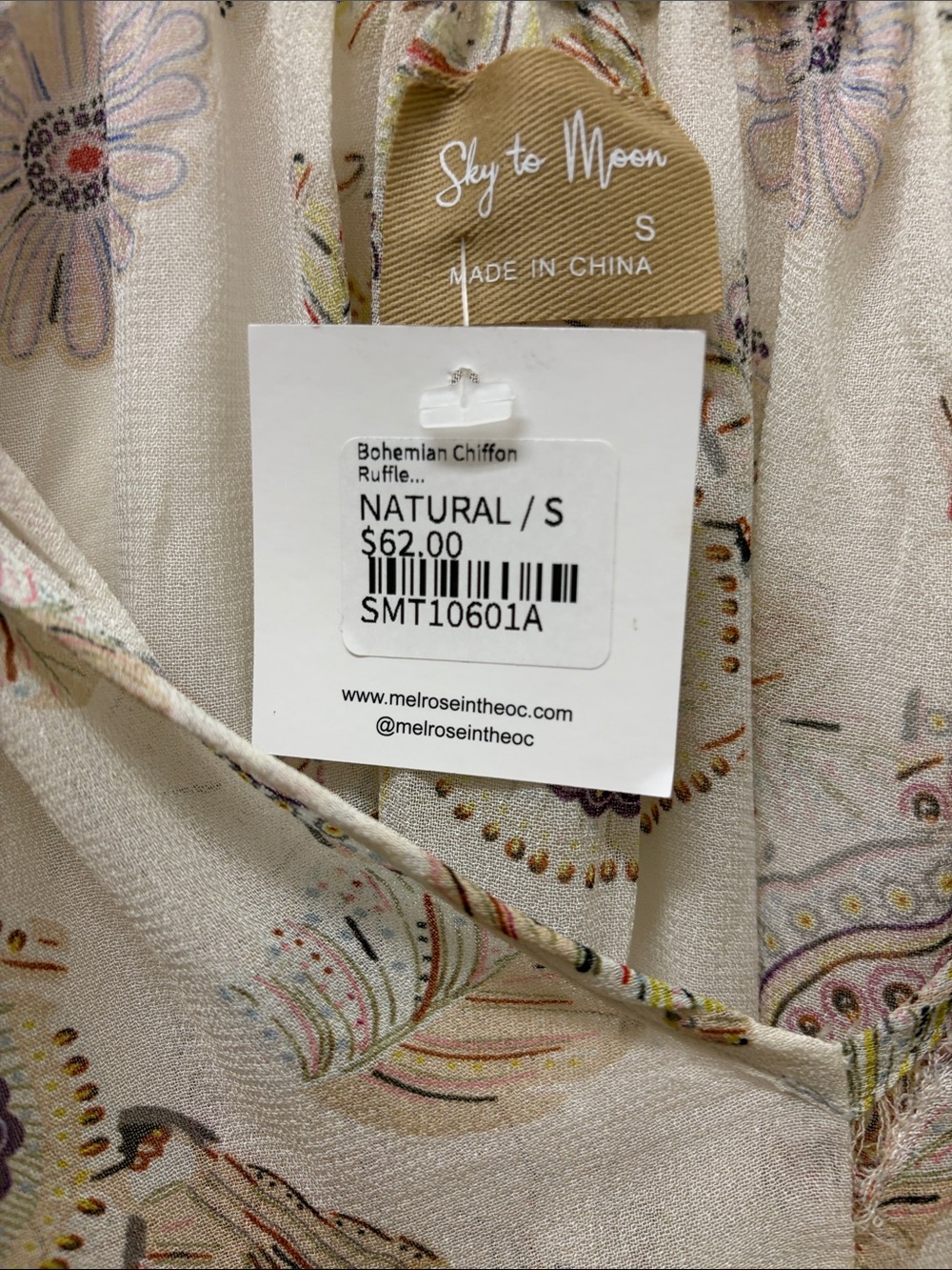 Boho Chiffon Ruffle Blouse - Picture 3 of 5